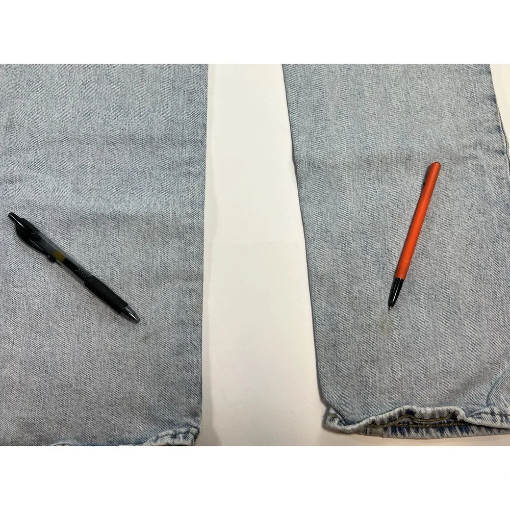 Levis 514 Premium Big E Jeans Mens 30x30 Light Wash Denim Straight Fit Mid Rise